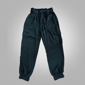 Juniper Blu Black Belted Cargo Jogger Pants Size L